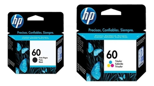 Kit De Cartuchos De Tinta Hp 60 Original Negro Y Tricolor