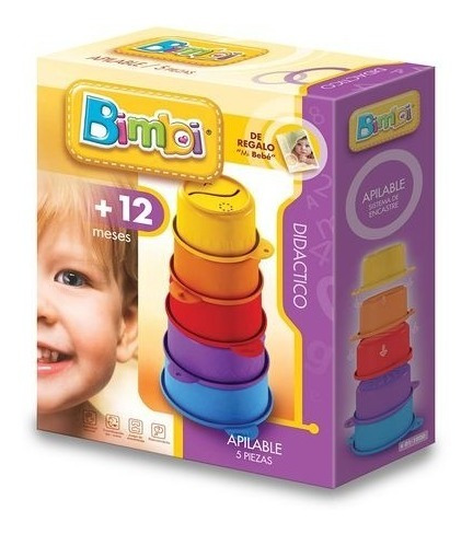 Imagen 2 de 3 de Bimbi Apilable Didáctico 5 Piezas Rasti 01-0085 Sobreruedas
