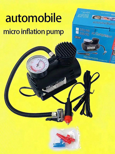 1 Pieza Mini Bomba De Aire Para Inflar 12v Portátil Compacta