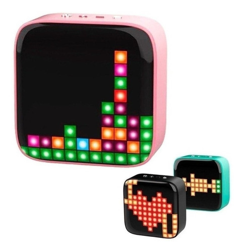 Parlante Mini Bluetooth Recargable Smart Pixel Retro Luces 