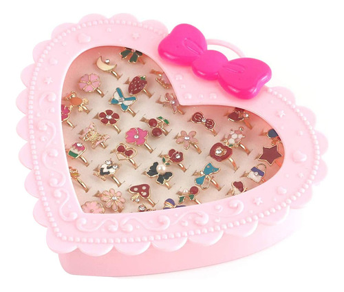 36 Anillos De Aleación De Dibujos Animados, Love Box, Anillo