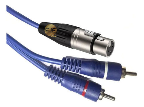 Cable 2 Rca Macho Stereo A 1 Xlr Canon Hembra 4 Mt Cjf