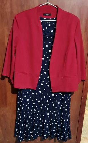 Conjunto Vestido Blazer Diva Rojo Marino