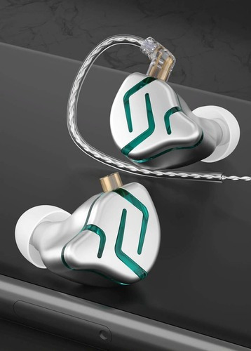 Audífonos Kz Zes Unidad 12mm Cable Premium Hifi Cyan