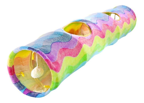 De Papel Rainbow Cat Tunnel Toy - Juguete De Entrenamiento