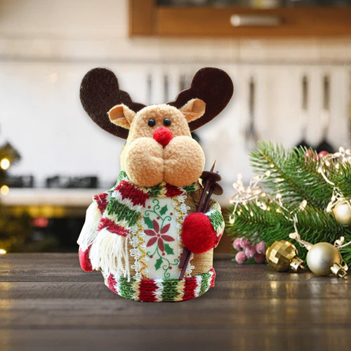 . Set De Decoración Festiva Con Adornos Navideños Con Renos