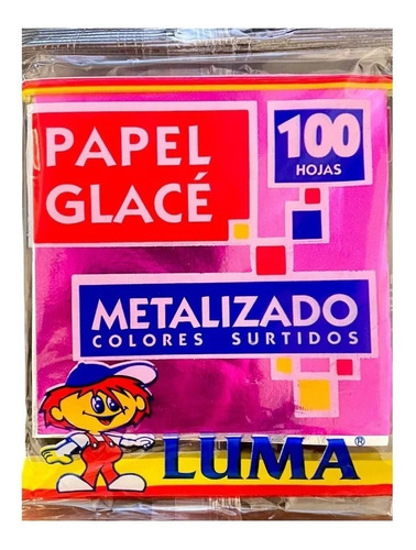 Papel Glacé Metalizado 10x10cm 5 Paquetes X100 Papelitos C/u