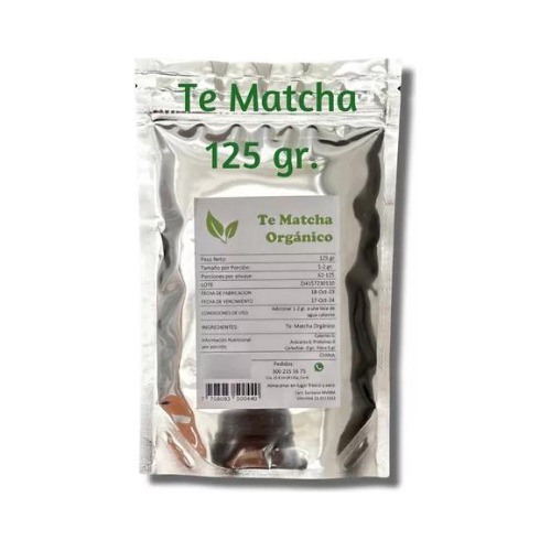 Te Matcha Orgánico Concentrado 125gr - g a $293