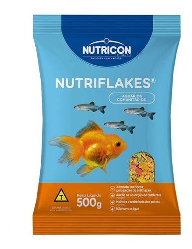 Ração Flocos P/ Peixes Ornamentais Nutriflakes 500g Nutricon