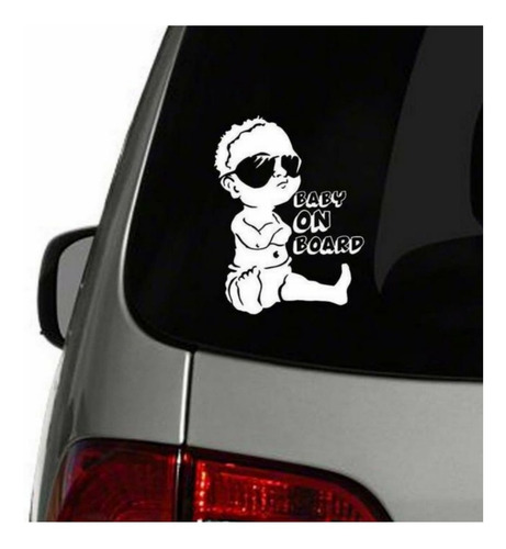 Sticker P/parabrisa 2pz Calcomania Vinil Blanco Cristal Auto