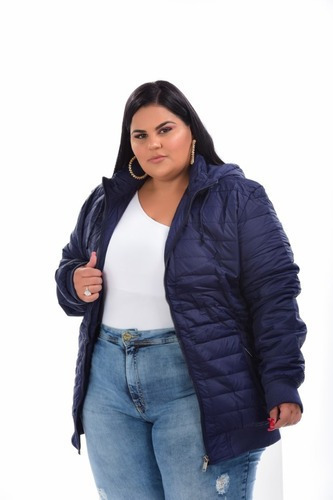 casaco de nylon feminino plus size