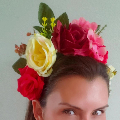 Tiara Sandy Arranjo De Cabeça Com Flores Coloridas Luxo