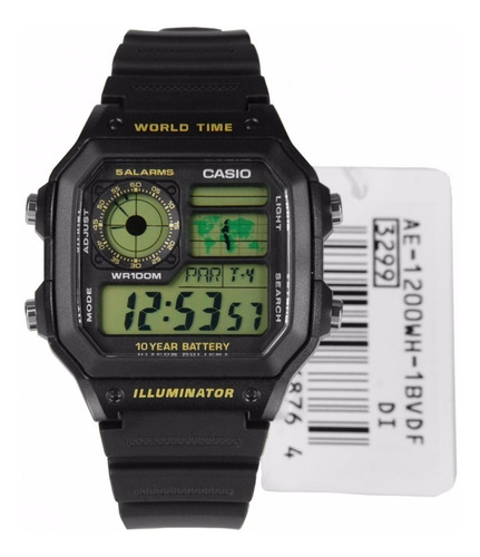 Reloj Casio Para Caballero Ae-1200wh-1b Color Negro