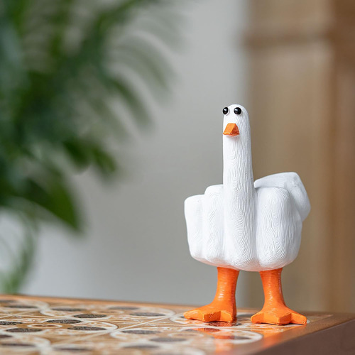 Pato De Dedo Medio, Divertidas Figuras De Resina De Pato Peq