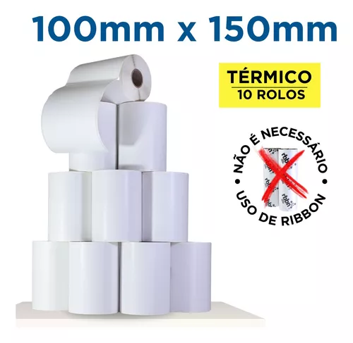 4 Rolos Etiqueta 10x15 Térmica Serrilha Jumbo Mercado Envios