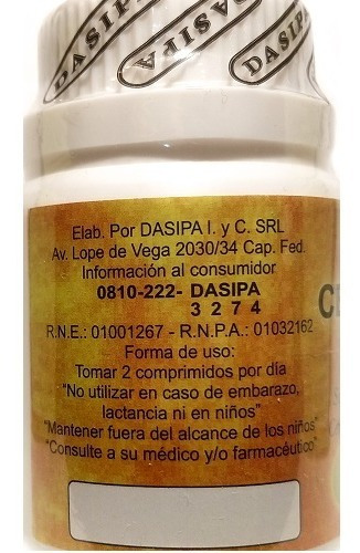 Centella Asiatica + Gingko + Vit B Dasipa. Pack 3 X 60 Comp.