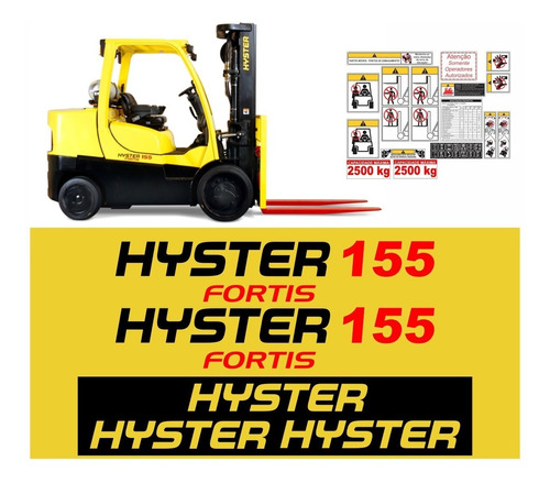 Kit Adesivo Empilhadeira Hyster 155 Fortis Completo Mk