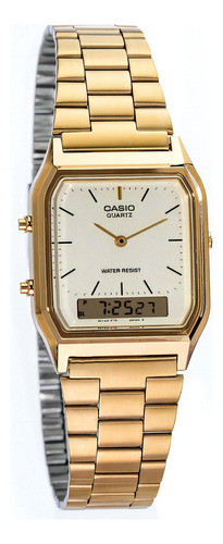 Reloj Casio Retro Unisex Aq230 - Análogo Digital Original Color Del Fondo Barras