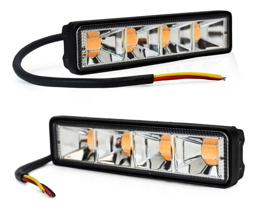 Par Faro 36 Led Barra Rectangular Luz Fija Y Estrobo