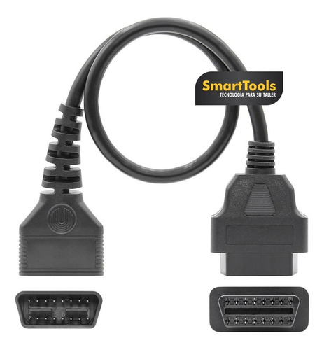 Imagen 4 de 4 de Cable Prolongador Obd2 Recto 16 Vías Full 50 Cm