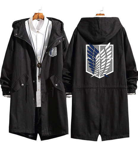 Chaqueta Larga Con Capucha Attack On Titan Eren Levi Wind Tr
