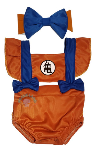 Conjunto Pañalero Goku Niña Vestido Pañalero Bebe Princesa