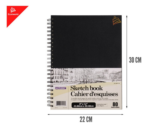 Imagen 5 de 9 de Kit Profesional De Dibujo Cuaderno Boceto Lapices Carbon