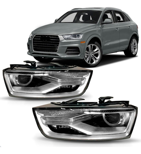 Par Farol Dianteiro Para Audi Q3 2015 A 2019 Elétrico C/ Led