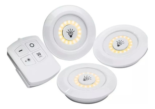 Luz Led Con Mando A Distancia X 3 Emergencia Placard Alacena