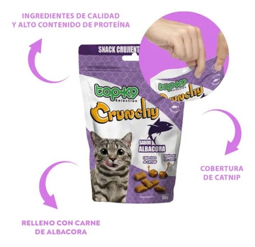 Galletas Crunchy Cobertura Catnip Rellenas De Carne 3 X 50 G