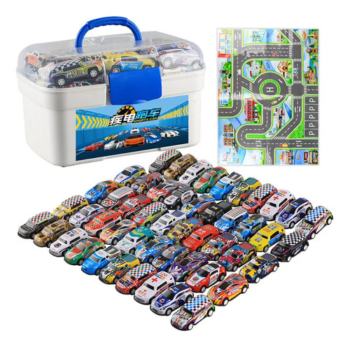 Juego De 50 Miniaturas De La Colección Metal Carts