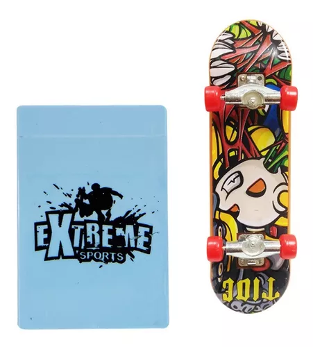 Kit 2 Skate De Dedo C/Lixa Fingerboard Criança + Acessórios