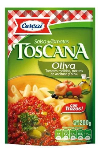 Salsa De Tomate Toscana Carozzi 200 Gr Oliva(10 Unid)super