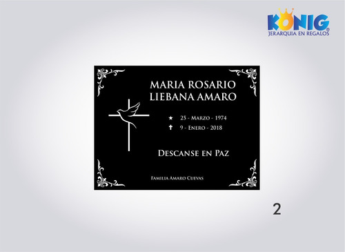 Imagen 5 de 6 de Placas Funerarias Para Criptas Lapidas Grabado Láser Gratis