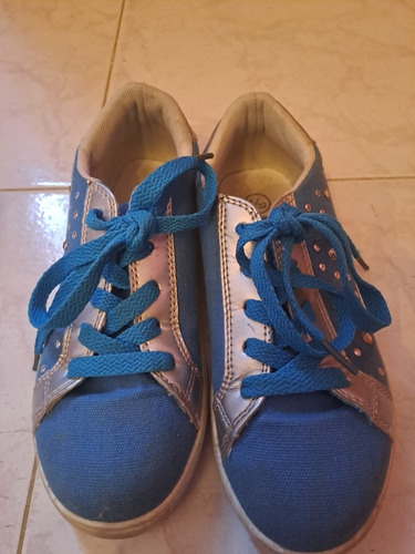 Zapatos Op Niña Azules Talla 1 Usa 32 Vzla. Originales