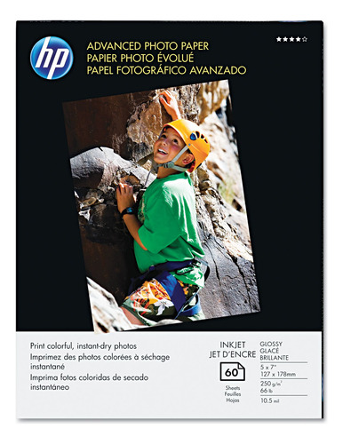 Papel Fotográfico Hp Advanced Glossy De 5 X 7 Pulgadas, 60 H