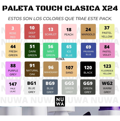Imagen 2 de 4 de Marcadores Touch Doble Punta X24 Unidades
