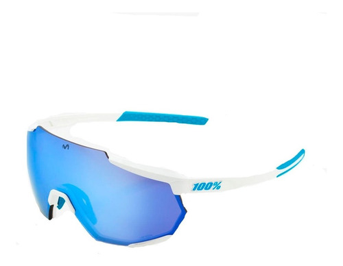 Lentes 100% Racetrap Movistar Team White Hiper Blue Multilay