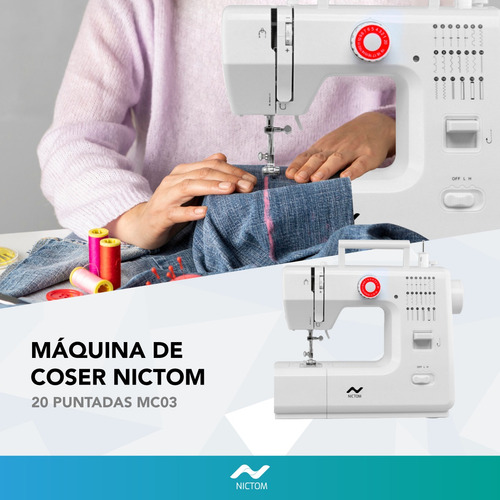 Imagen 5 de 8 de Máquina De Coser Nictom Mc03 20 Puntadas 2 Velocidades Pedal