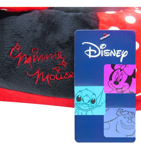 Imagem 5 de 10 de Pantufa 3d Pelúcia Minnie Mouse - Solado Borracha - Disney