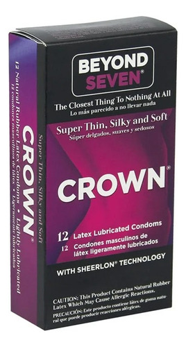 Condones Crown Skinless Skin Preservativos 12 Piezas