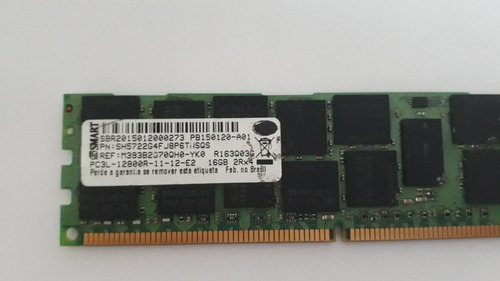 Memória Smart 16gb 2rx4 Pc3l 12800r P/ Servidores
