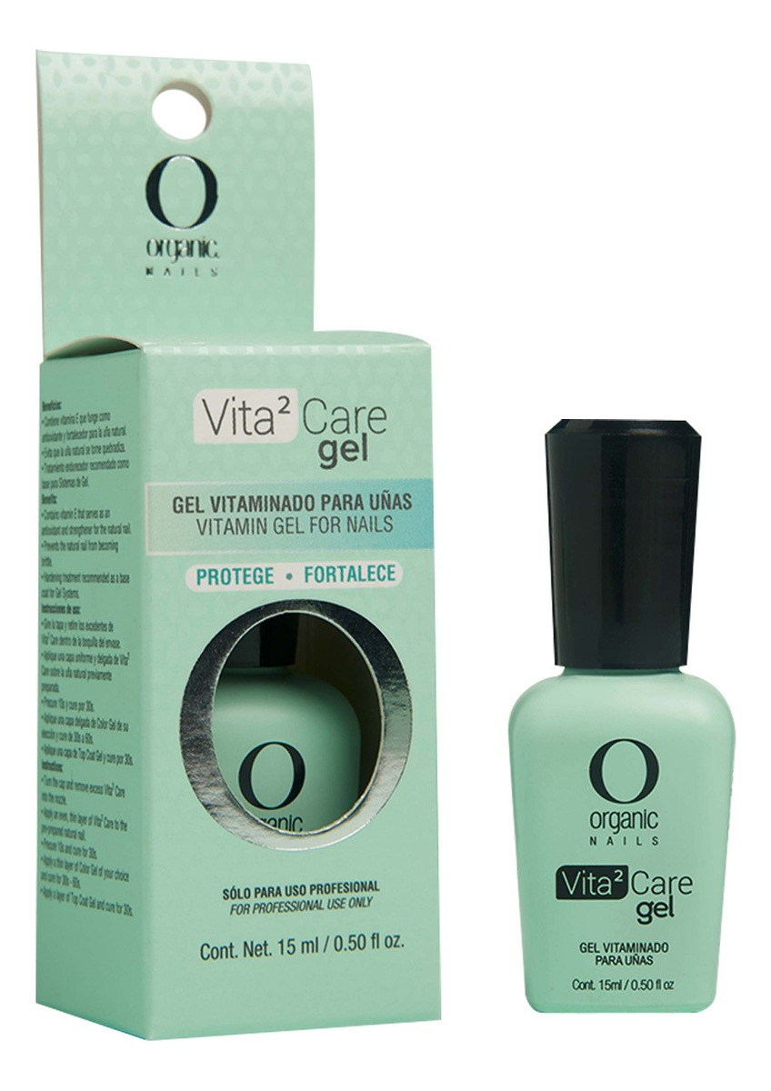 Vita2 Care Gel Organic Nails Fortalecedor De Uñas 15ml Color Transparente