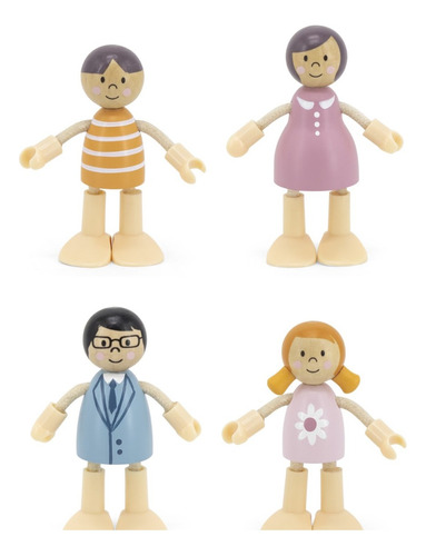 Juguetes Madera Polarb By Viga Didáctico Familia De Muñecos