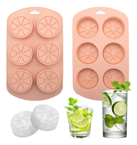 3 Pcs De Silicona Para Cubos De Hielo Bandeja Limón Plastico