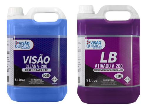Visao Clean V-200 Alcalino + Lb Ativado V-200 Intercape 5 L