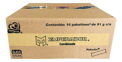 Caja De Galletas Gamesa Emperador De Combinado 16 Piezas 91g