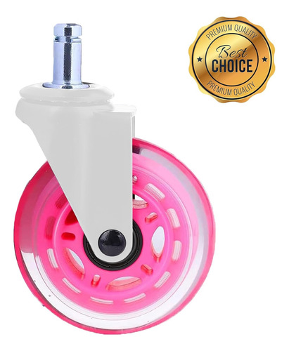 Ruedas Para Silla De Oficina Juego De 5 Color Rosa Silencios