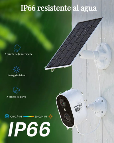 Cámaras De Seguridad Solares Inalámbricas 2k Wifi 2k Para Ex