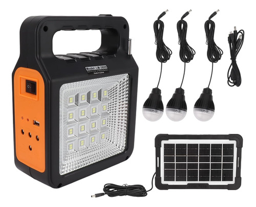 Radio Linterna Luz Solar A Bateria Con 3 Luces Usb Mp3